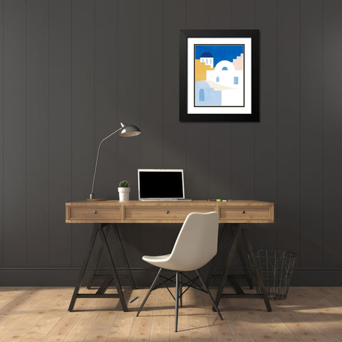 Simple Santorini II Black Modern Wood Framed Art Print with Double Matting by Barnes, Victoria