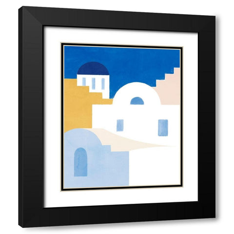 Simple Santorini II Black Modern Wood Framed Art Print with Double Matting by Barnes, Victoria