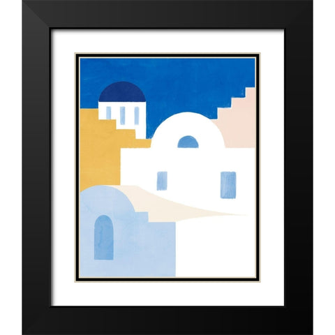 Simple Santorini II Black Modern Wood Framed Art Print with Double Matting by Barnes, Victoria