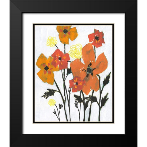 Hot Flowers II Black Modern Wood Framed Art Print with Double Matting by Goldberger, Jennifer