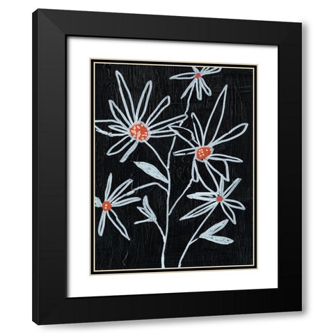 Flower Doodle I Black Modern Wood Framed Art Print with Double Matting by Goldberger, Jennifer