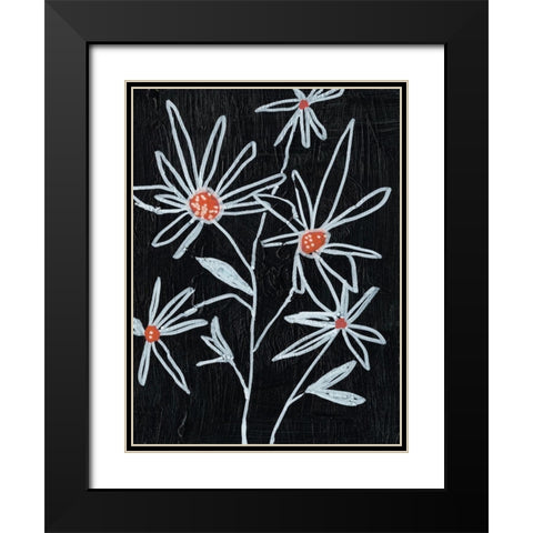 Flower Doodle I Black Modern Wood Framed Art Print with Double Matting by Goldberger, Jennifer