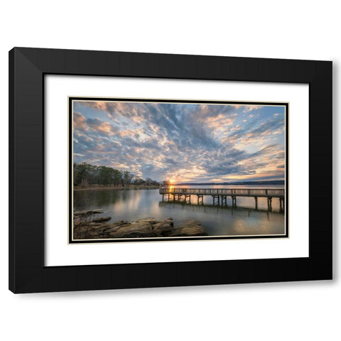 Sunset Blues Black Modern Wood Framed Art Print with Double Matting by Head, Danny