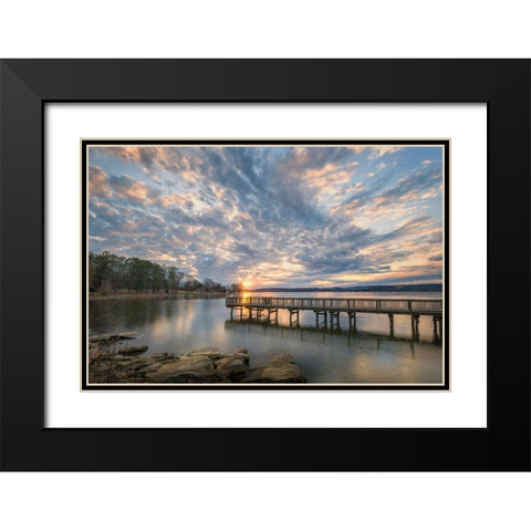 Sunset Blues Black Modern Wood Framed Art Print with Double Matting by Head, Danny