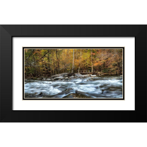 The Foot Bridge Black Modern Wood Framed Art Print with Double Matting by Head, Danny