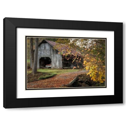 Dads Truck Black Modern Wood Framed Art Print with Double Matting by Head, Danny