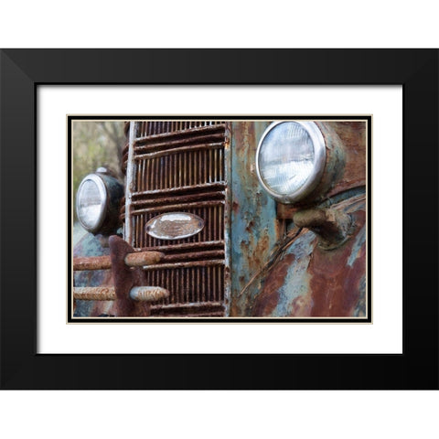 Blue n Rust Black Modern Wood Framed Art Print with Double Matting by Head, Danny