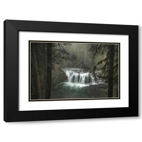 Misty Black Modern Wood Framed Art Print with Double Matting by Head, Danny