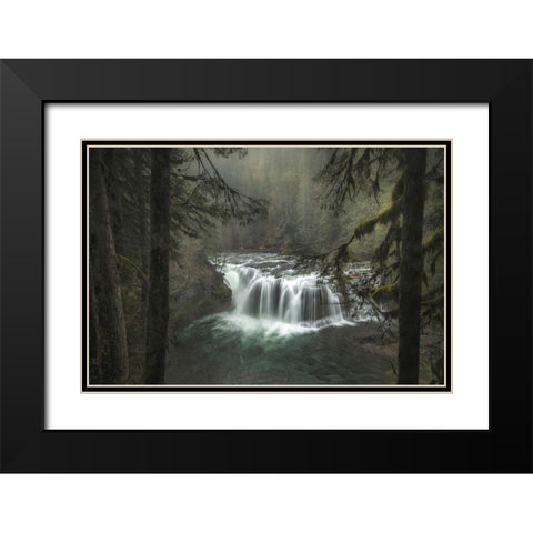 Misty Black Modern Wood Framed Art Print with Double Matting by Head, Danny