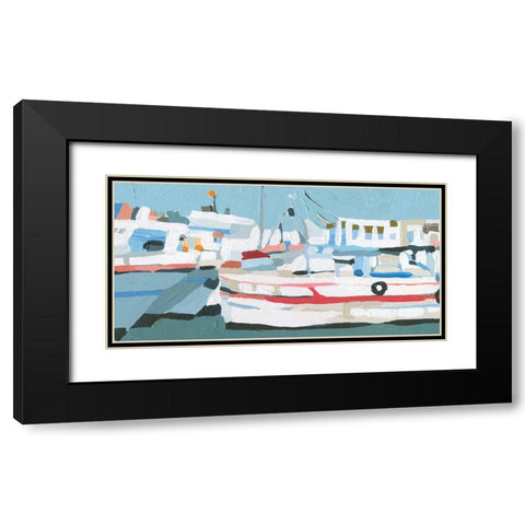 Bright Boats I Black Modern Wood Framed Art Print with Double Matting by Caroline, Emma