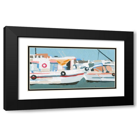 Bright Boats II Black Modern Wood Framed Art Print with Double Matting by Caroline, Emma