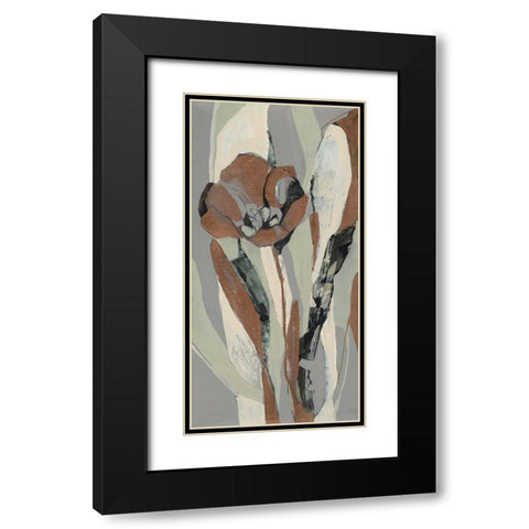 Tulip Puzzle II Black Modern Wood Framed Art Print with Double Matting by Goldberger, Jennifer