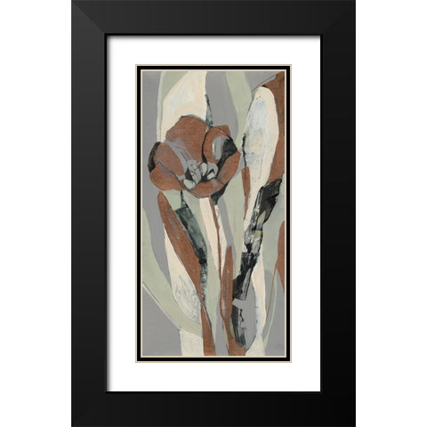 Tulip Puzzle II Black Modern Wood Framed Art Print with Double Matting by Goldberger, Jennifer