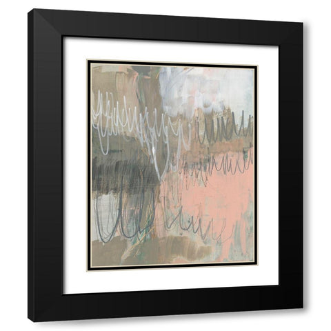 Twombly Script I Black Modern Wood Framed Art Print with Double Matting by Goldberger, Jennifer