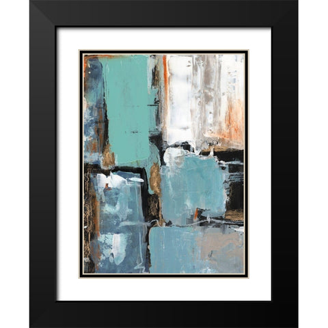 Gozaresh II Black Modern Wood Framed Art Print with Double Matting by Bramma, Lila