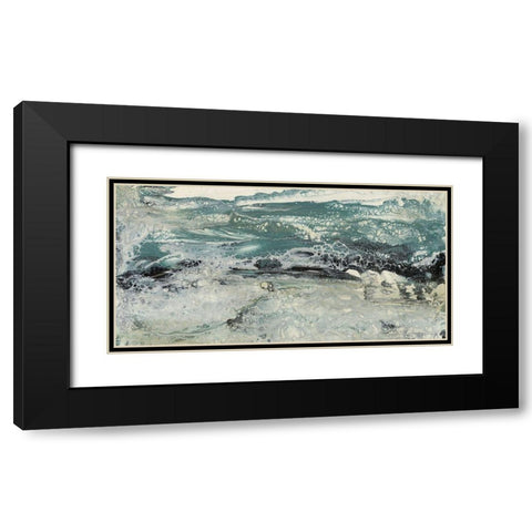 Teal Seascape I Black Modern Wood Framed Art Print with Double Matting by Bramma, Lila