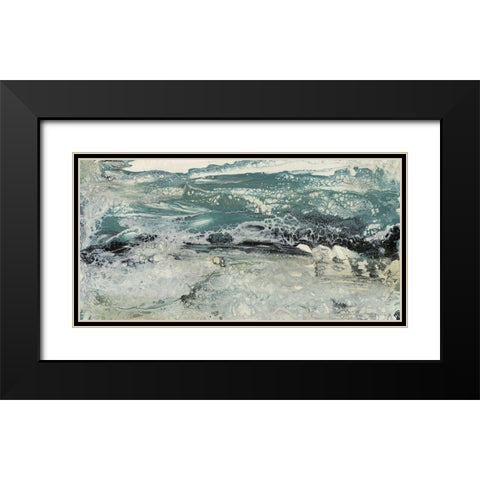 Teal Seascape I Black Modern Wood Framed Art Print with Double Matting by Bramma, Lila