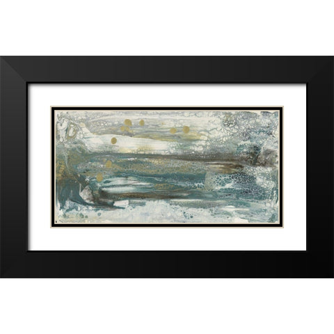 Teal Seascape II Black Modern Wood Framed Art Print with Double Matting by Bramma, Lila