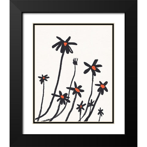 Young Coneflowers I Black Modern Wood Framed Art Print with Double Matting by Green, Jacob