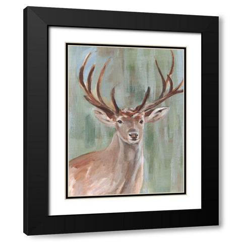Roaming Buck II Black Modern Wood Framed Art Print with Double Matting by Warren, Annie