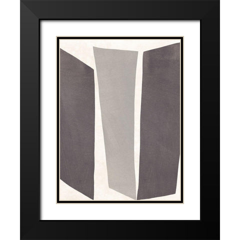 Colorblock Artifact II Black Modern Wood Framed Art Print with Double Matting by Vess, June Erica