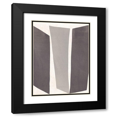 Colorblock Artifact II Black Modern Wood Framed Art Print with Double Matting by Vess, June Erica