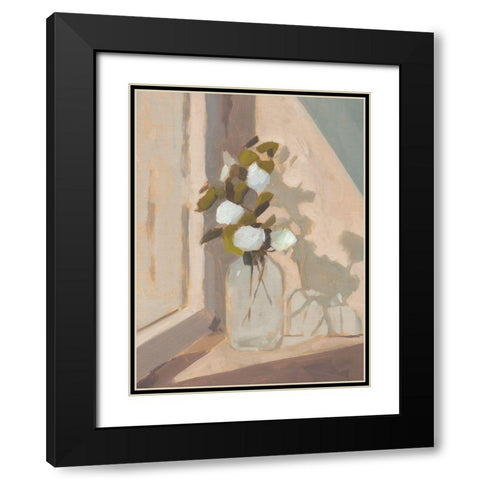 Window Bouquet II Black Modern Wood Framed Art Print with Double Matting by Green, Jacob