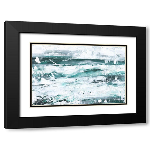 Misty Waves II Black Modern Wood Framed Art Print with Double Matting by Harper, Ethan