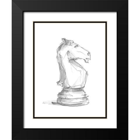Chess Piece Study I Black Modern Wood Framed Art Print with Double Matting by Harper, Ethan
