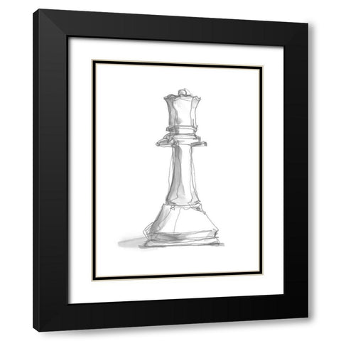 Chess Piece Study III Black Modern Wood Framed Art Print with Double Matting by Harper, Ethan