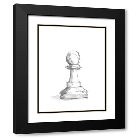 Chess Piece Study VI Black Modern Wood Framed Art Print with Double Matting by Harper, Ethan