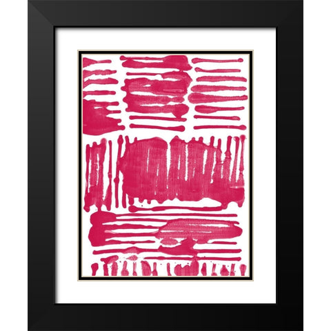 Custom Red Stripes I Black Modern Wood Framed Art Print with Double Matting by Fuchs, Jodi