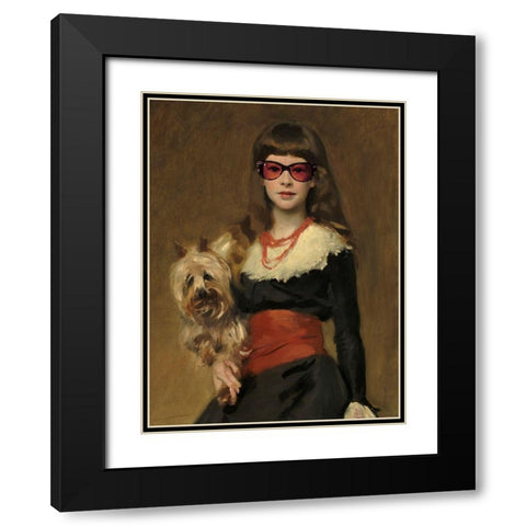 Masked Masters (5th Ave) Black Modern Wood Framed Art Print with Double Matting by Green, Jacob