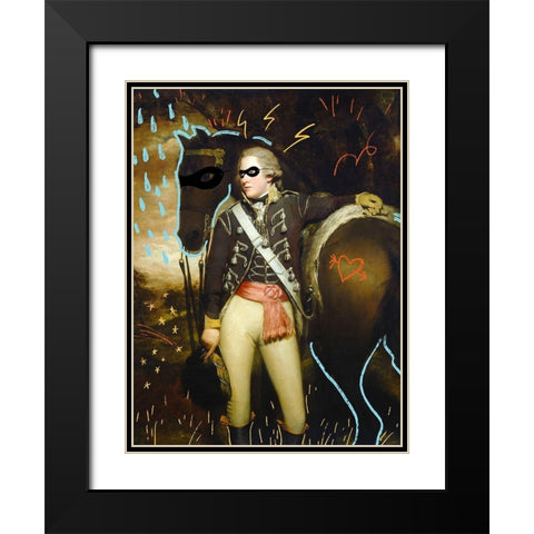 Masked Masters (Highwayman) Black Modern Wood Framed Art Print with Double Matting by Green, Jacob