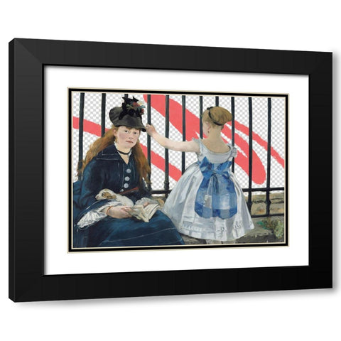 Masked Masters (Waiting At the Station) Black Modern Wood Framed Art Print with Double Matting by Green, Jacob