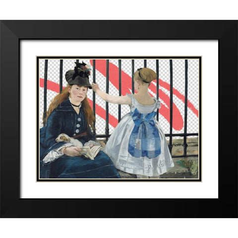 Masked Masters (Waiting At the Station) Black Modern Wood Framed Art Print with Double Matting by Green, Jacob