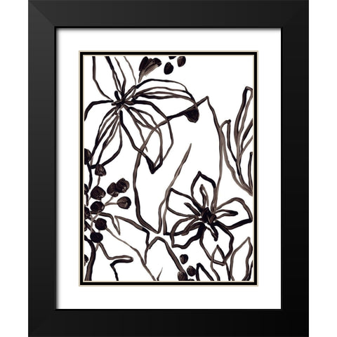 Tropical Outlines II Black Modern Wood Framed Art Print with Double Matting by Vess, June Erica