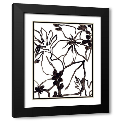 Tropical Outlines III Black Modern Wood Framed Art Print with Double Matting by Vess, June Erica