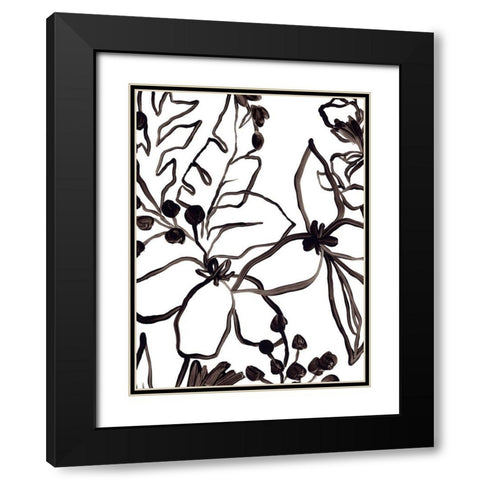 Tropical Outlines IV Black Modern Wood Framed Art Print with Double Matting by Vess, June Erica