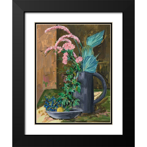 Still Life Bouquet II Black Modern Wood Framed Art Print with Double Matting by Wang, Melissa