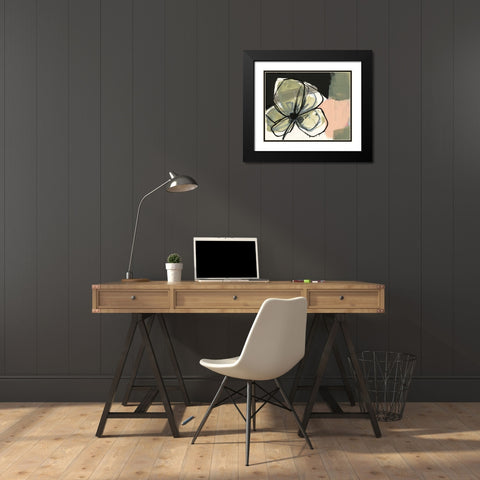 Floral Synergy II Black Modern Wood Framed Art Print with Double Matting by Goldberger, Jennifer