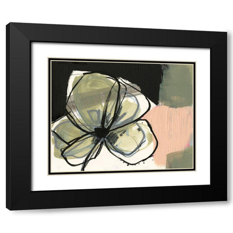 Floral Synergy II Black Modern Wood Framed Art Print with Double Matting by Goldberger, Jennifer