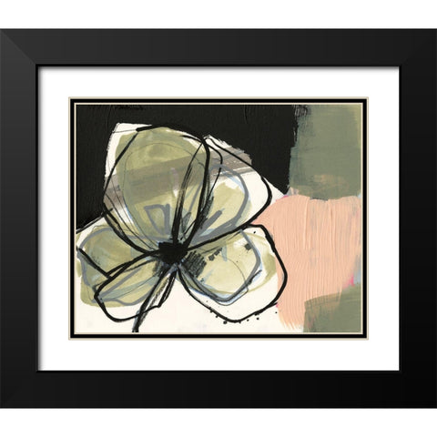 Floral Synergy II Black Modern Wood Framed Art Print with Double Matting by Goldberger, Jennifer