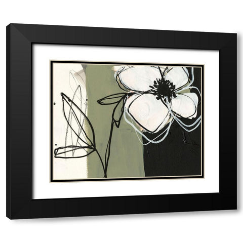 Floral Synergy IV Black Modern Wood Framed Art Print with Double Matting by Goldberger, Jennifer