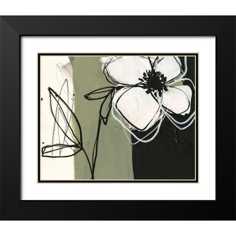 Floral Synergy IV Black Modern Wood Framed Art Print with Double Matting by Goldberger, Jennifer