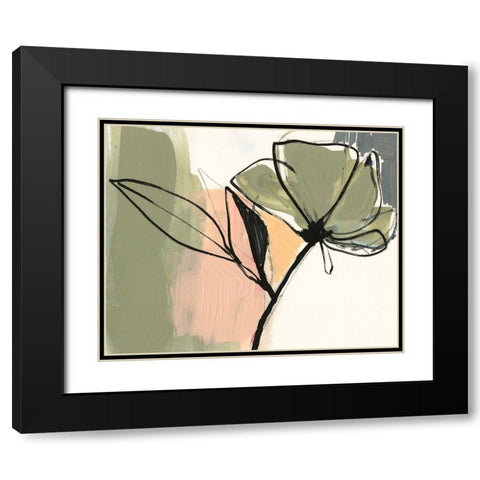 Floral Synergy V Black Modern Wood Framed Art Print with Double Matting by Goldberger, Jennifer