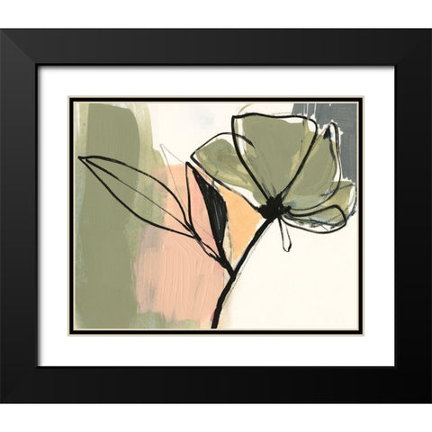 Floral Synergy V Black Modern Wood Framed Art Print with Double Matting by Goldberger, Jennifer