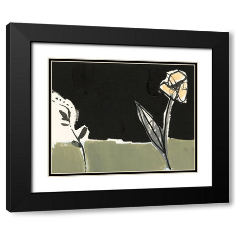 Floral Synergy VII Black Modern Wood Framed Art Print with Double Matting by Goldberger, Jennifer