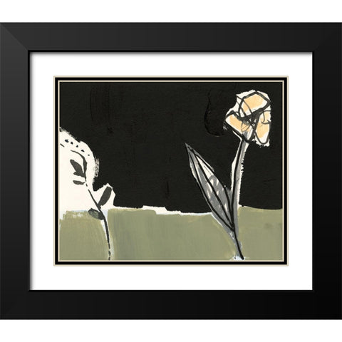 Floral Synergy VII Black Modern Wood Framed Art Print with Double Matting by Goldberger, Jennifer