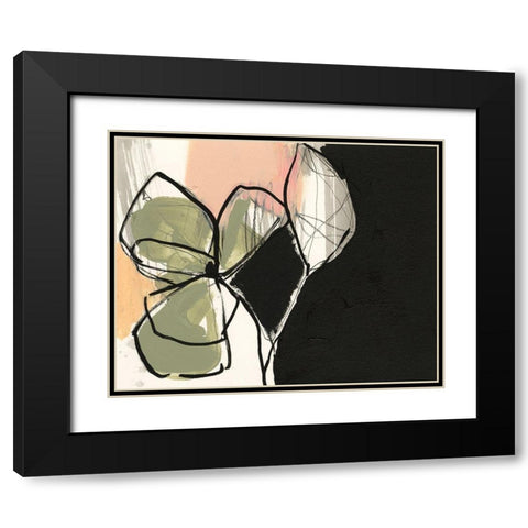 Floral Synergy VIII Black Modern Wood Framed Art Print with Double Matting by Goldberger, Jennifer